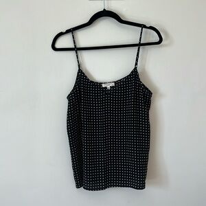 Equipment silk cami sz med poco dot black & white
